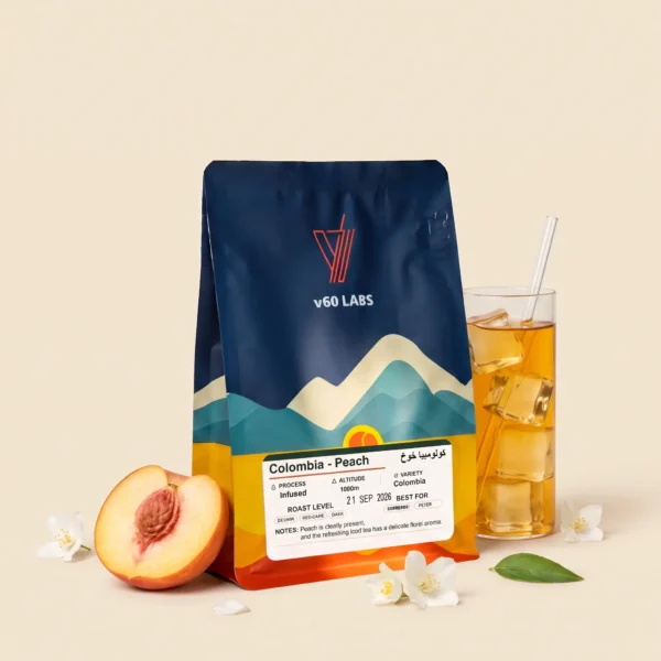 قهوة مختصة كولومبيا خوخ معالجة انفيوجن من V60 Labs